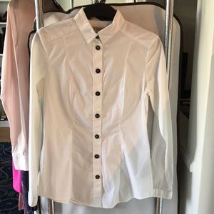 Burberry fitted button-down with gunmetal buttons